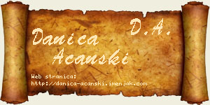 Danica Ačanski vizit kartica
